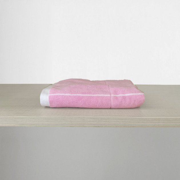(CP) 浴巾 長方幾何 粉色/白色